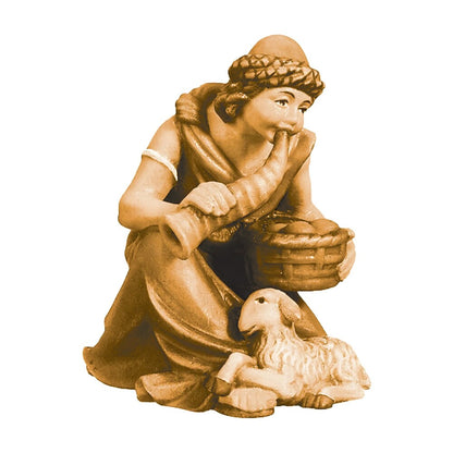 Shepherd with Horn and Lamb - Maple Wood