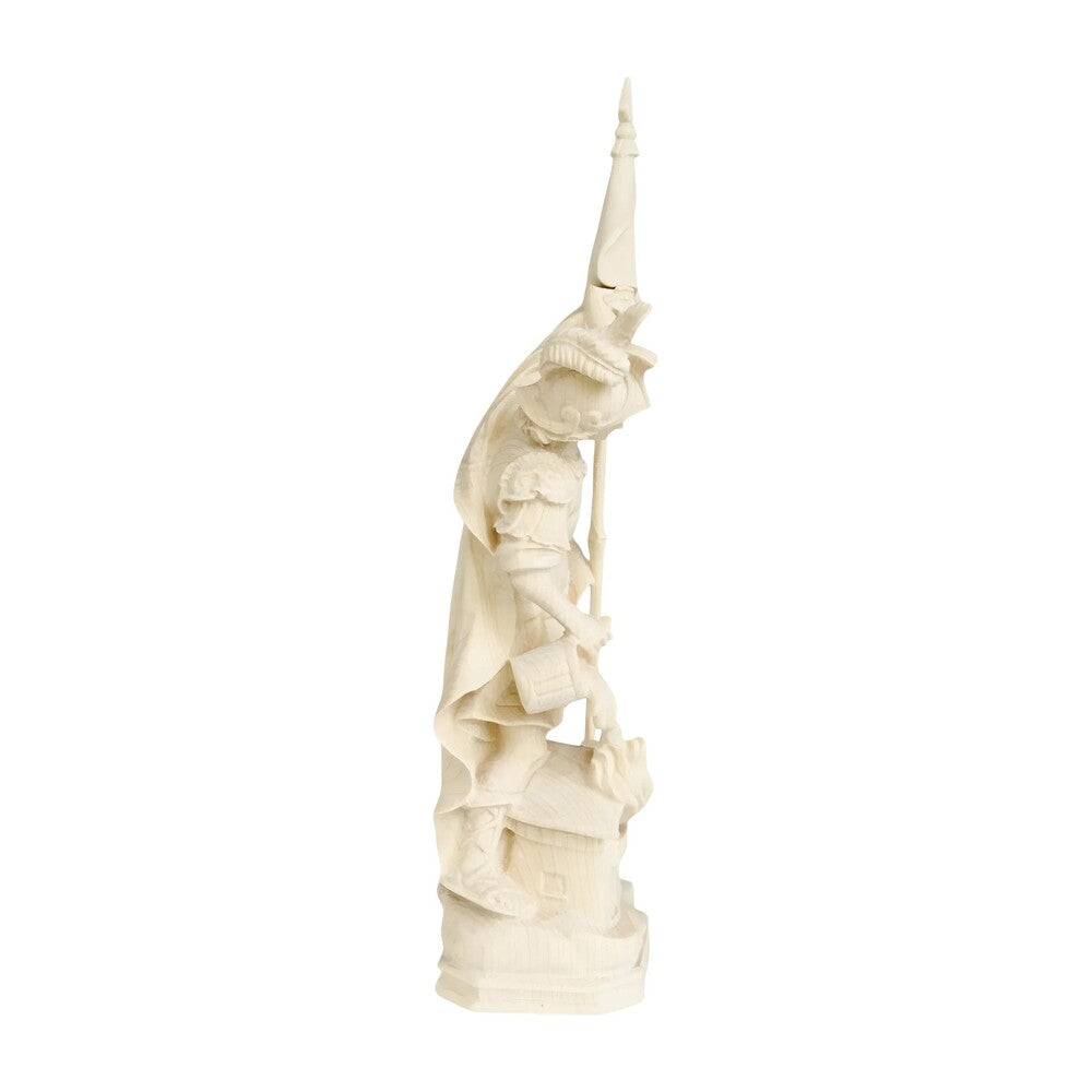 Hand-Carved Wooden Saint Florian Statue from Val Gardena