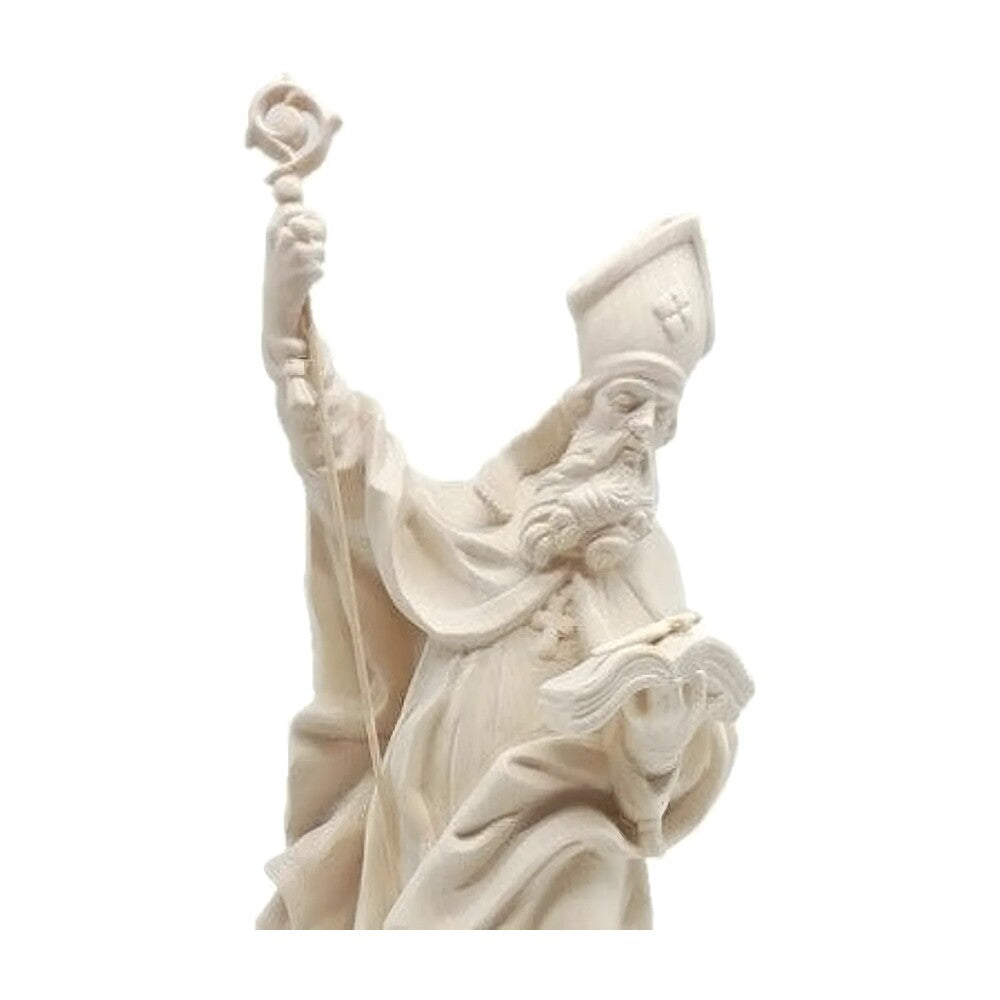 Sculpture of Saint Kilian Bishop in Painted Wood from Val Gardena