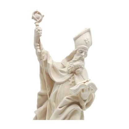 Sculpture of Saint Kilian Bishop in Painted Wood from Val Gardena