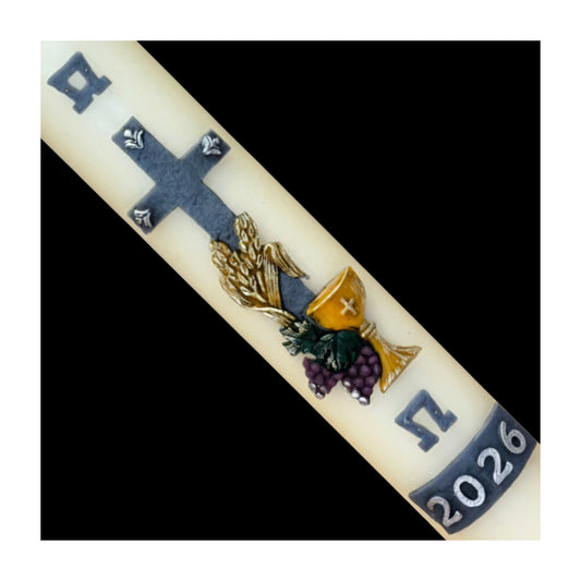 51% Beeswax Chalice & Wheat Paschal Candle