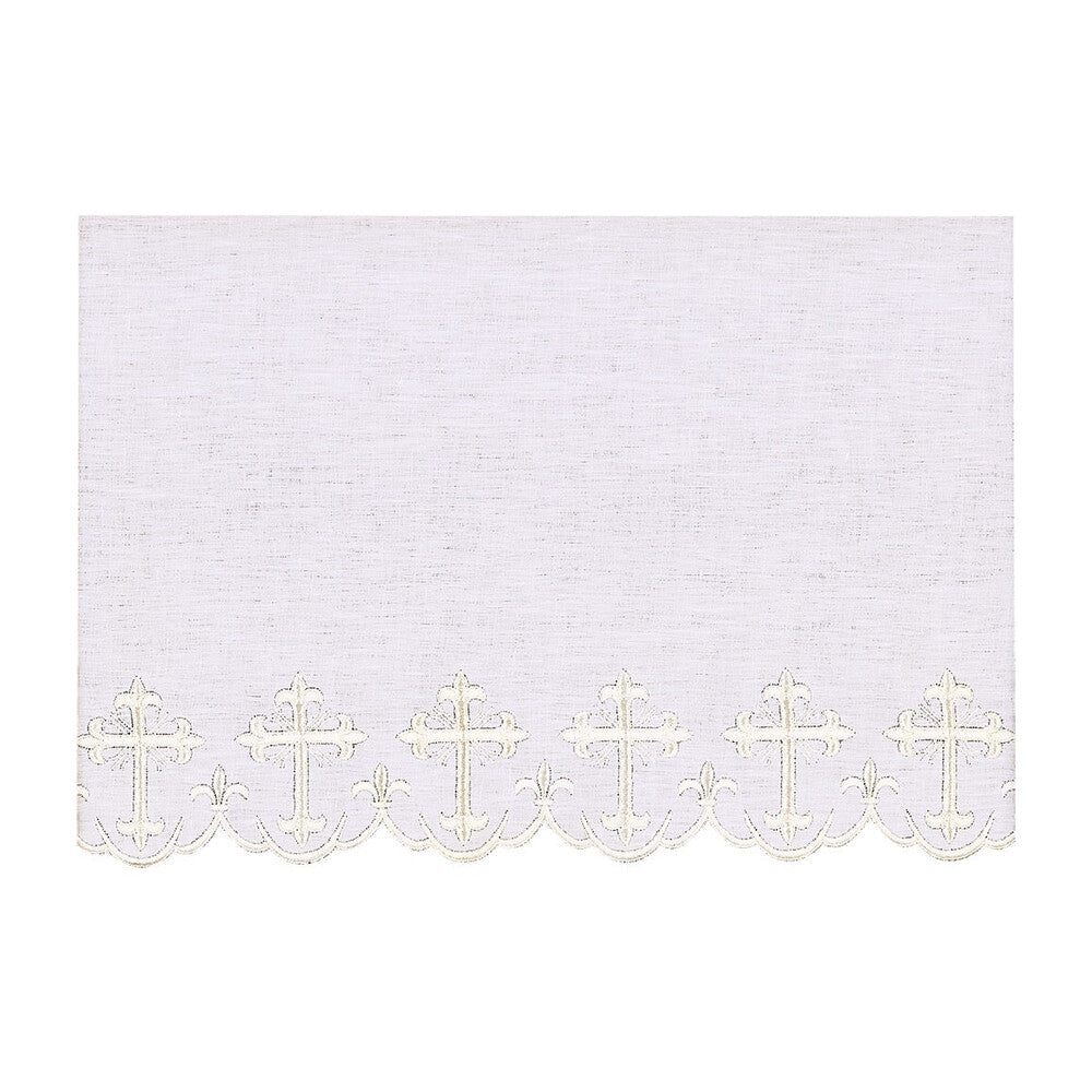 White Silk Embroidered Altar Cloth - Design BV1009