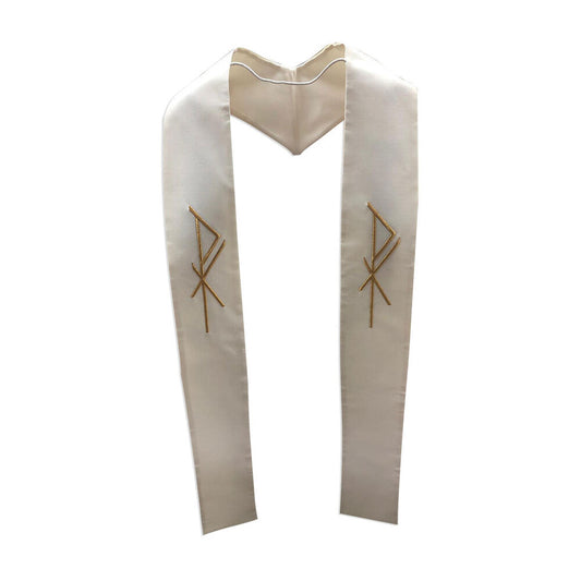 Chi Rho Overlay Stole Off White