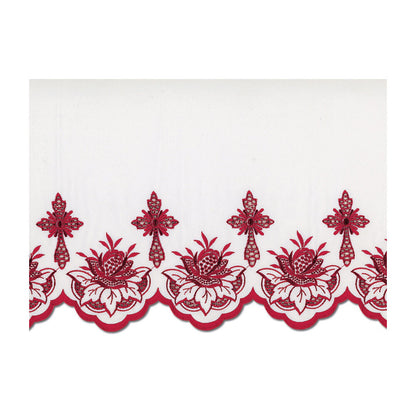 Red Silk Embroidered  Altar Cloth - Design BV1108R