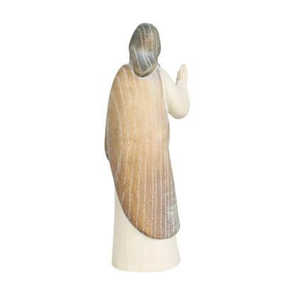 Modern Wooden Sacred Heart of Jesus Sculpture from Val Gardena