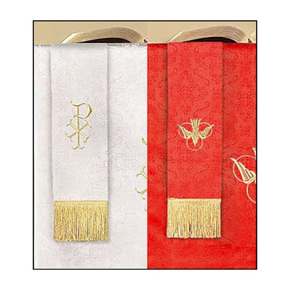 Jacquard Reversible Bookmark with Dove: Red/White