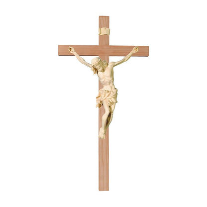 Crucifix Sculpture Christ on the Cross Realistic Hand-Carved in Wood