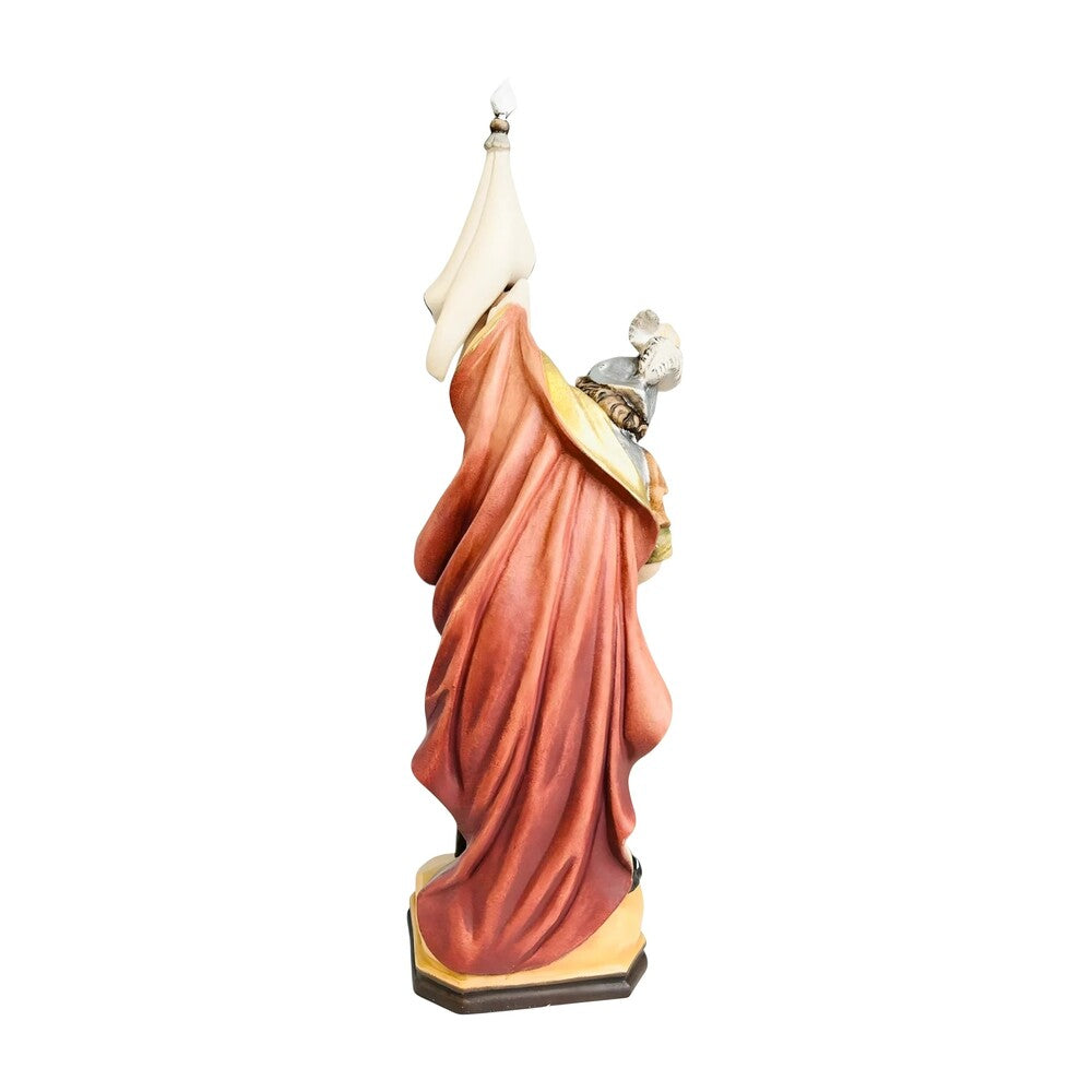 Hand-Carved Wooden Saint Florian Statue from Val Gardena