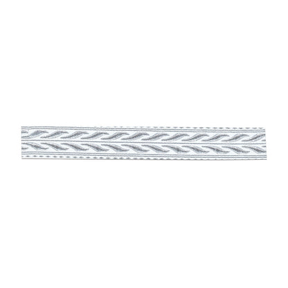 Tropical Weight Poly/Wool Blend Alb with 1" Silver Embroidery