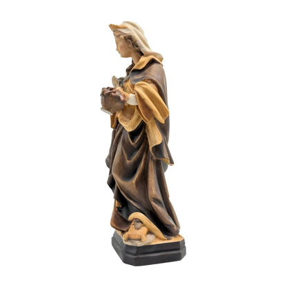Saint Dorothy, Hand-Painted Wooden Statue, Val Gardena Craftsmanship
