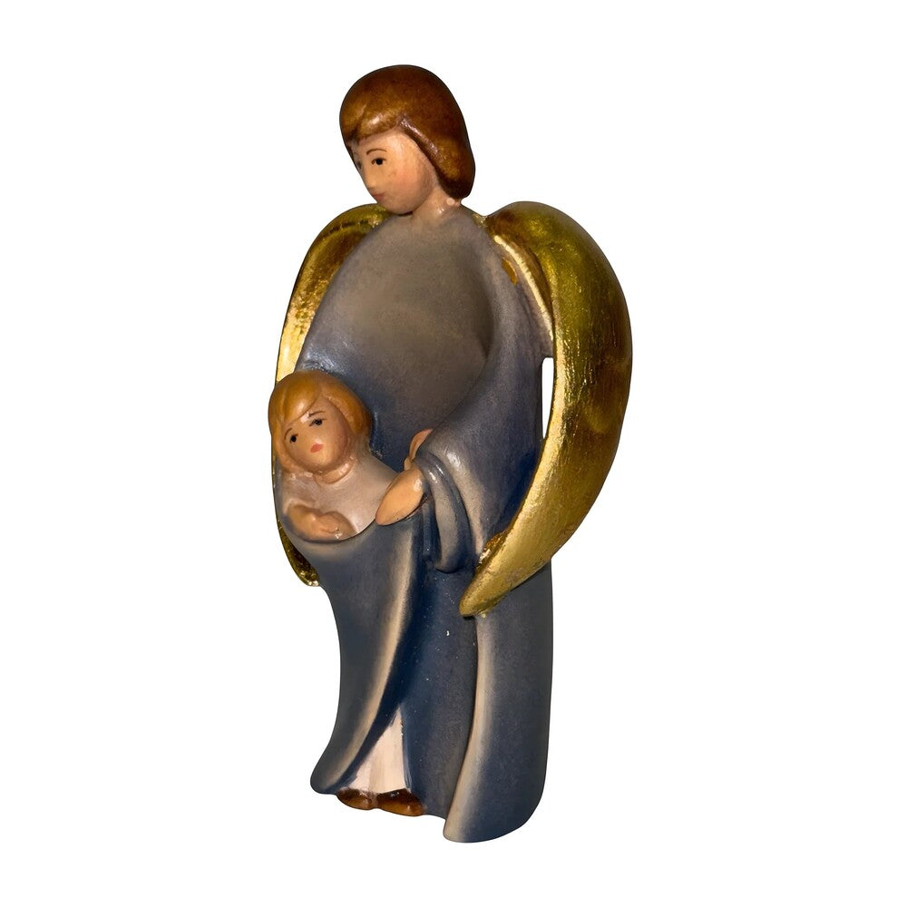 Guardian Angel Sculpture with Child | Sacred Handicrafts Val Gardena