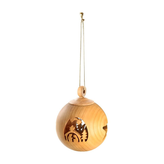 Nativity Hanging Ornament in Maple Wood 6 cm