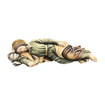 Sleeping St. Joseph Sculpture in Val Gardena Wood Dolfi