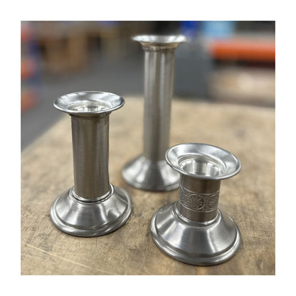 Extra Small Medieval Pewter Candle Holder Antique Finish