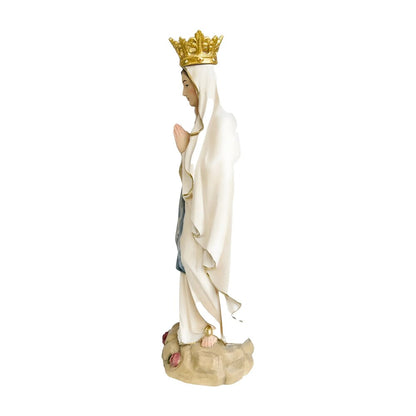Statue Our Lady of Lourdes Immaculate Conception in Val Gardena Wood with Crown