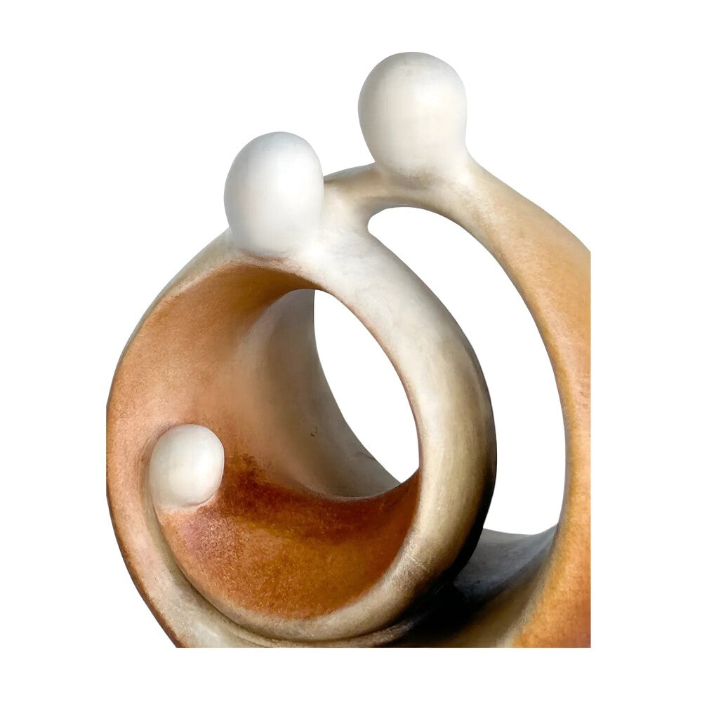 Modern Stylized Nativity Scene in Maple Wood – Family Embrace Sculpture