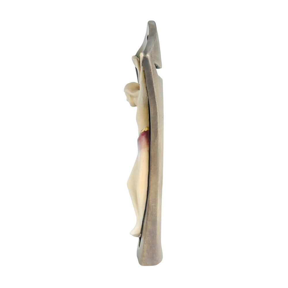 Stylized Modern Wooden Crucifix | Sacred Art Val Gardena