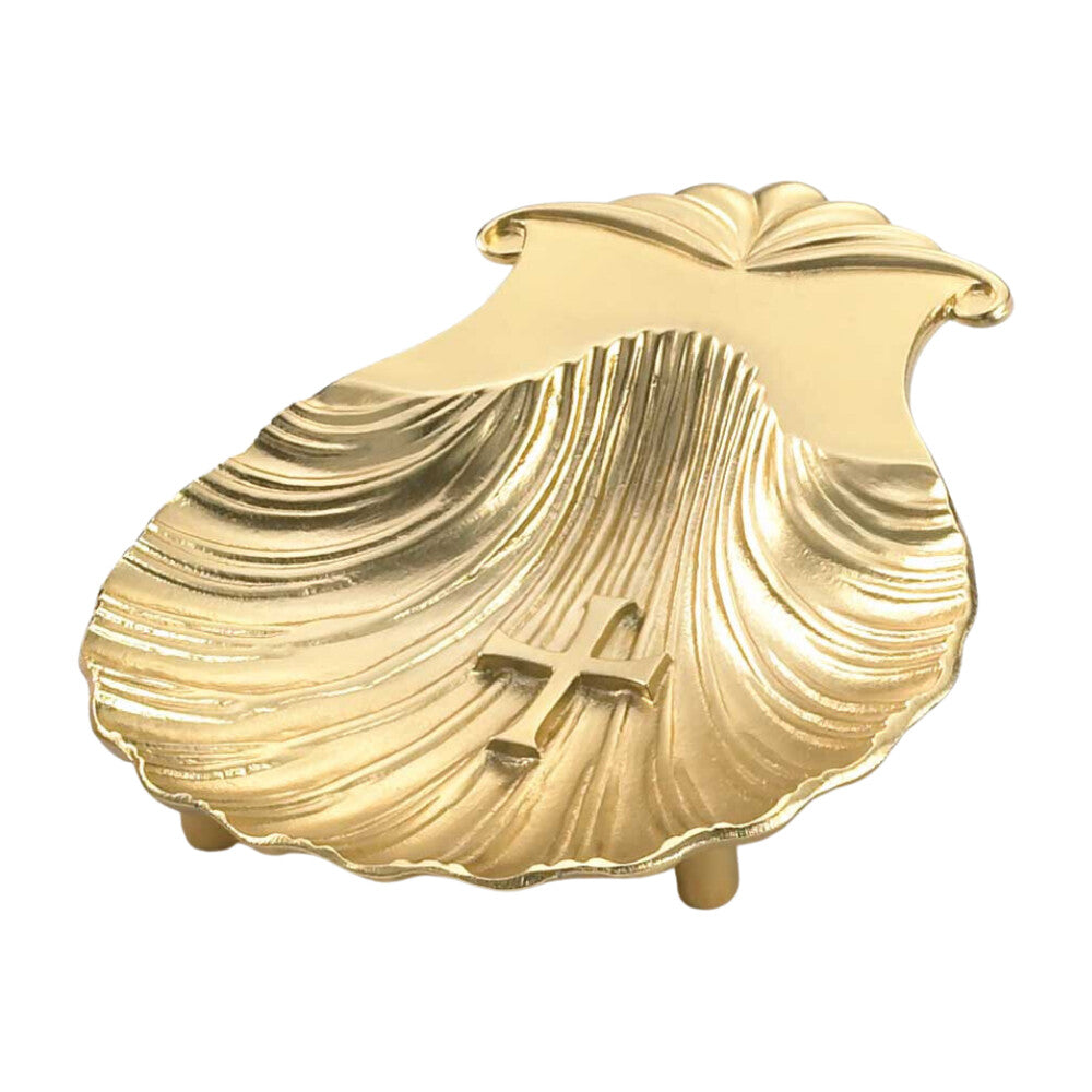 5 1/4" Pewter/Gold Baptismal Shell