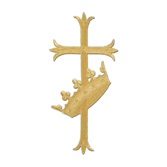 Fleur De Lis Cross with Crown Applique