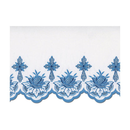 Blue Silk Embroidered Altar Cloth - Design BV1108B