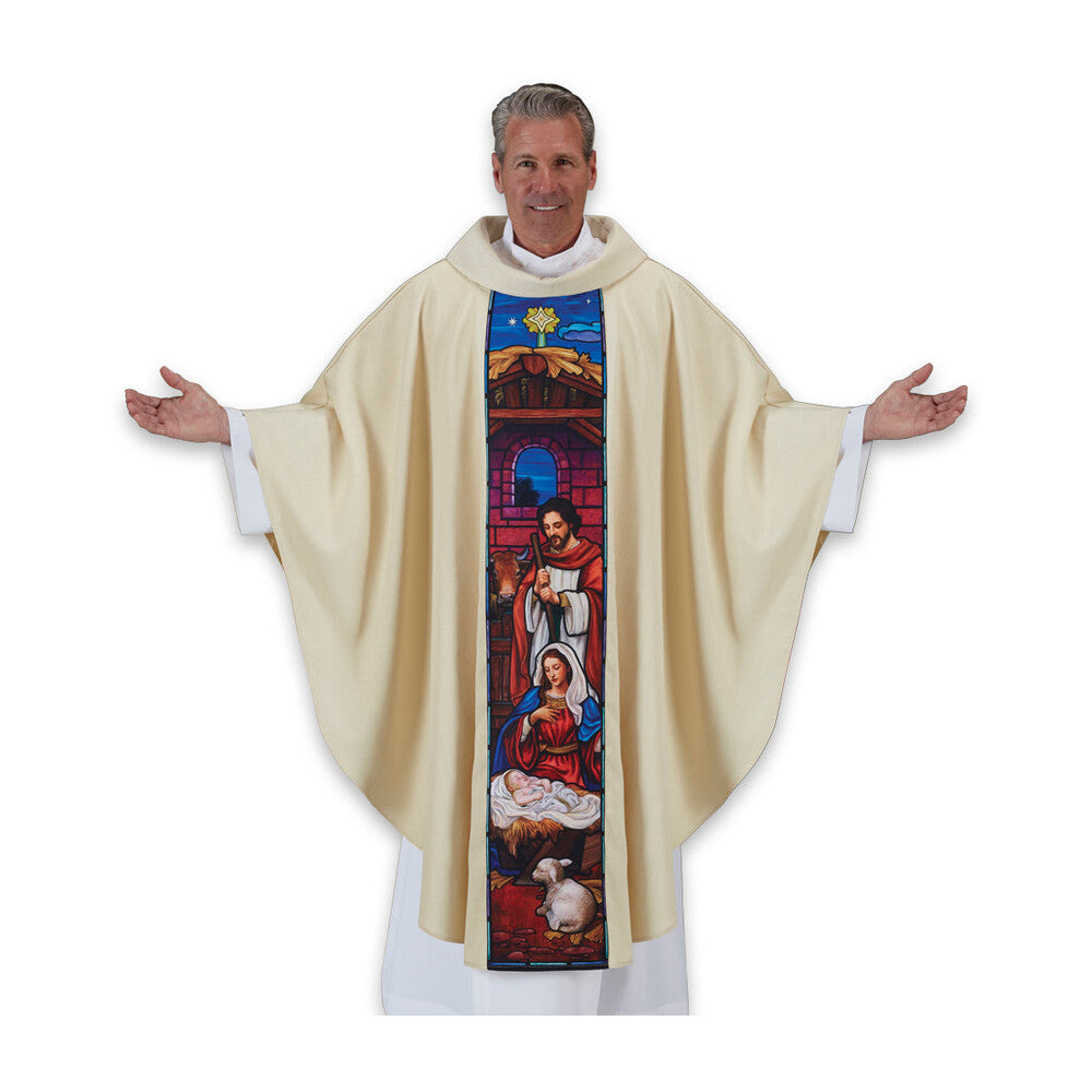 Stained Glass Nativity Chasuble