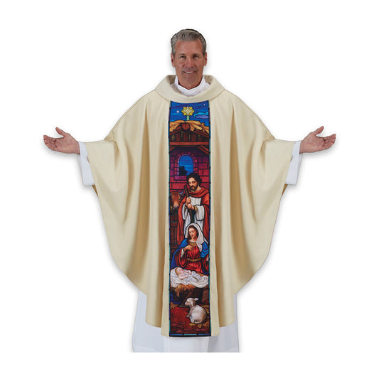 Stained Glass Nativity Chasuble