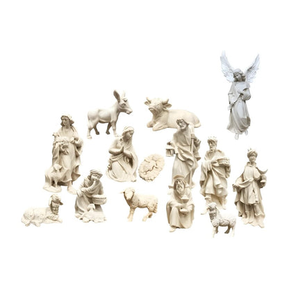 Hand Carved Wooden 15pc Nativity Set | 15 Figures