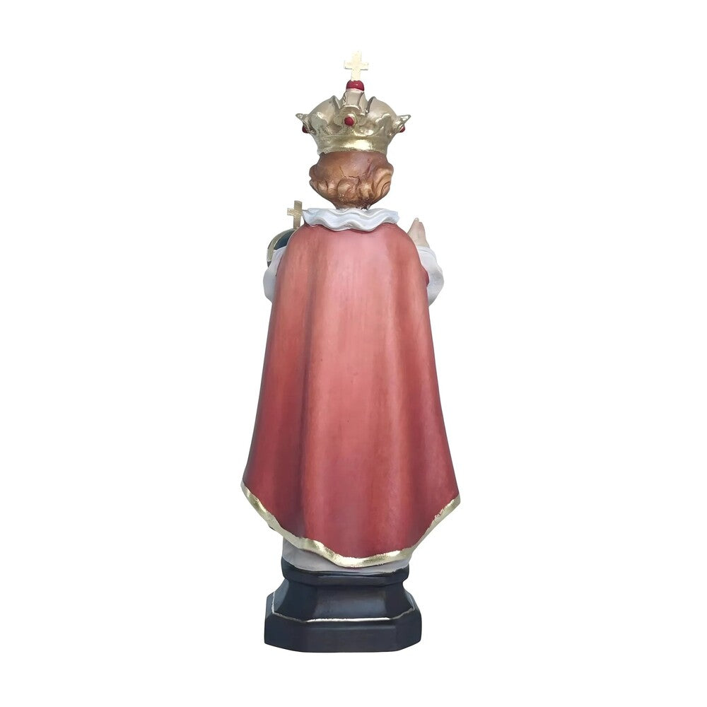 Infant Jesus of Prague Polychrome Hand-Carved Wooden Statue