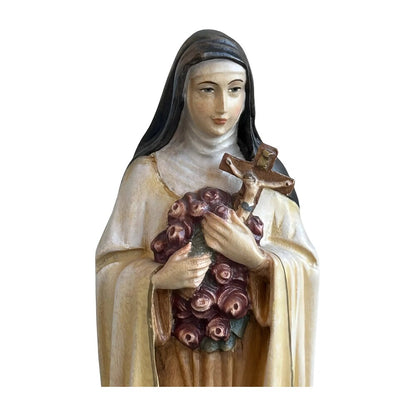 Statue of Saint Thérèse of Lisieux in hand-carved and hand-painted wood