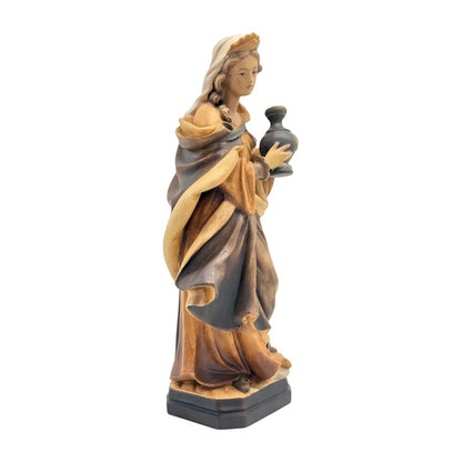Carved Wooden Statue of Saint Mary Magdalene - Val Gardena Craftsmanship