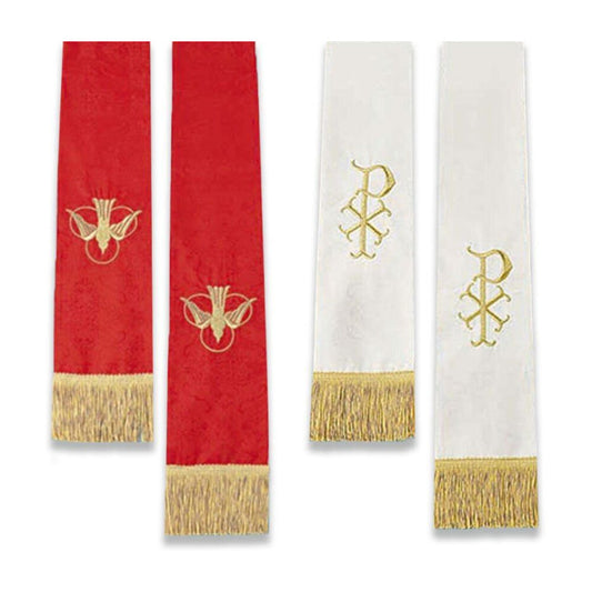 Jacquard Reversible Stole Red/White