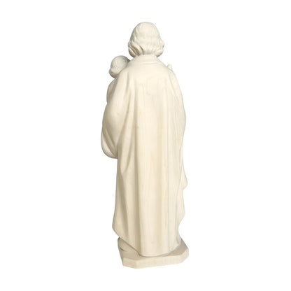 Wooden Statue Saint Joseph with Child Jesus and the Polychrome Lily