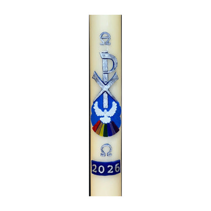 Chi-rho with Dove Paschal Candle