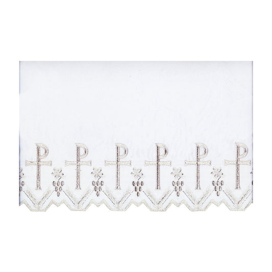 White or Gold Silk Embroidered Altar Cloth - Design BV8092
