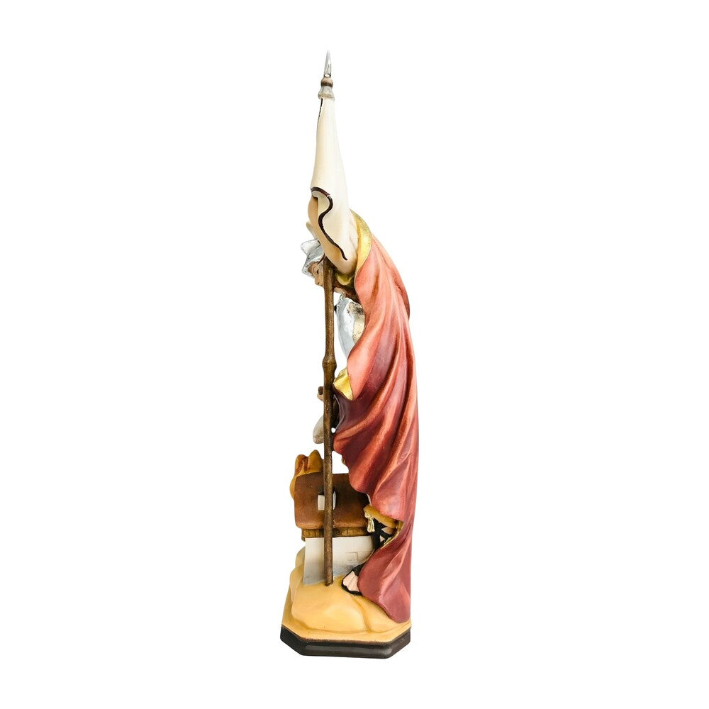 Hand-Carved Wooden Saint Florian Statue from Val Gardena