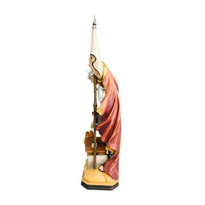 Hand-Carved Wooden Saint Florian Statue from Val Gardena