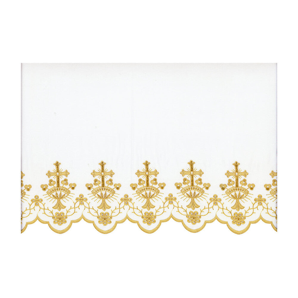Gold or White Silk Embroidered Altar Cloth - Design BV8007