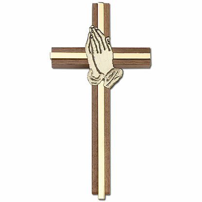 Praying Hands 6" Wood Cross 5091