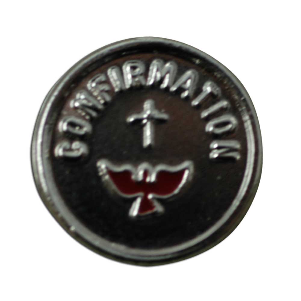 Confirmation Cross And Red Dove Lapel Pin