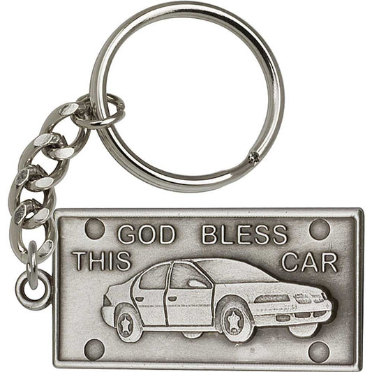 God Bless This Car Keychain