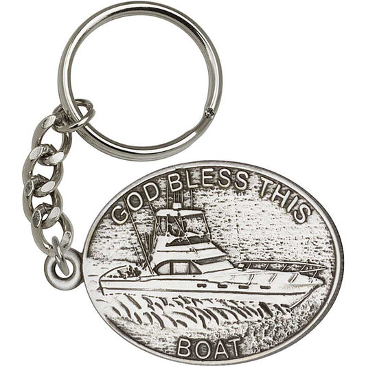 God Bless This Boat Keychain