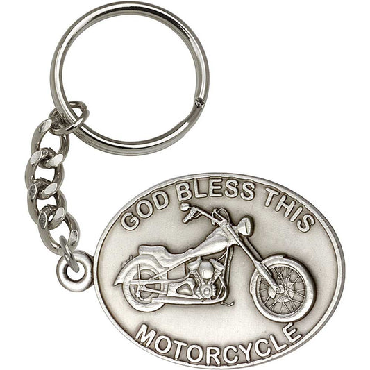 God Bless This Motorcycle Keychain