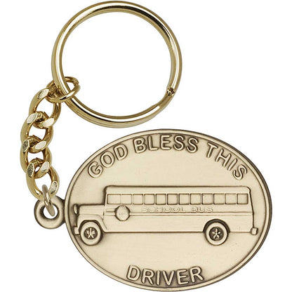 God Bless This Bus Driver Keychain