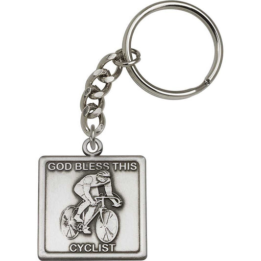 God Bless This Cyclist Keychain