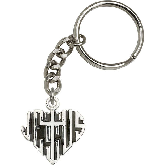 Heart Of Jesus W/cross Keychain