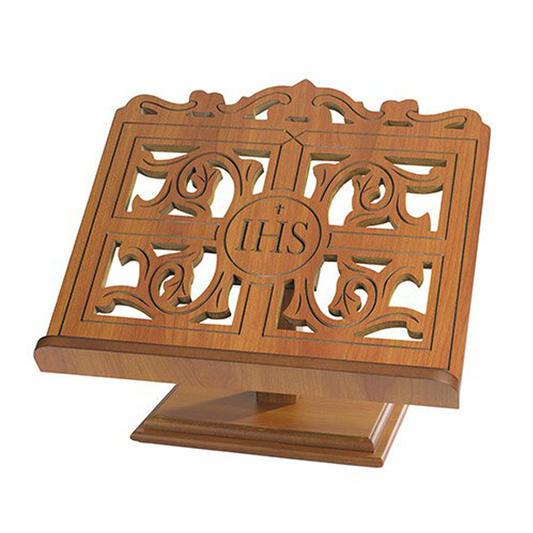 IHS Wood Carved Bible Stand