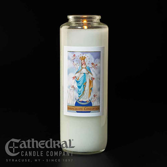 6 Day Immaculate Conception Glass Devotional Light