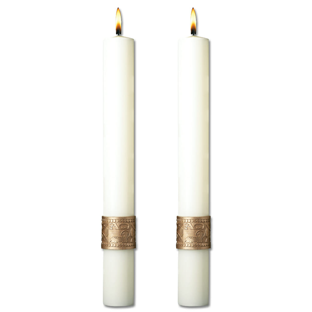 Cross Of Erin Complementing Altar Candles