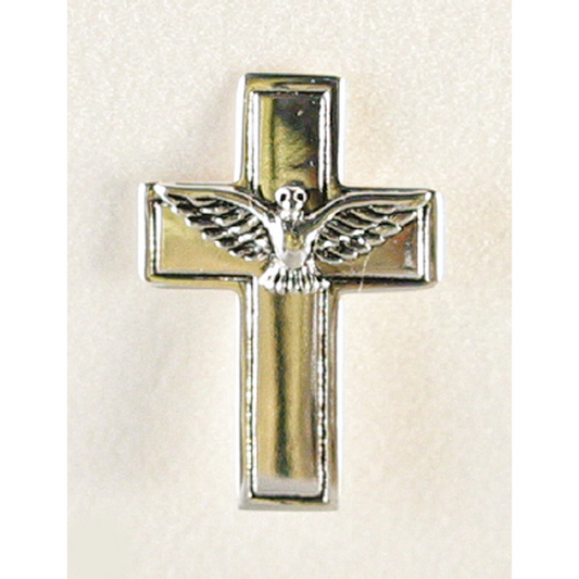 Sterlin Silver Cross and Dove Confirmation Pin