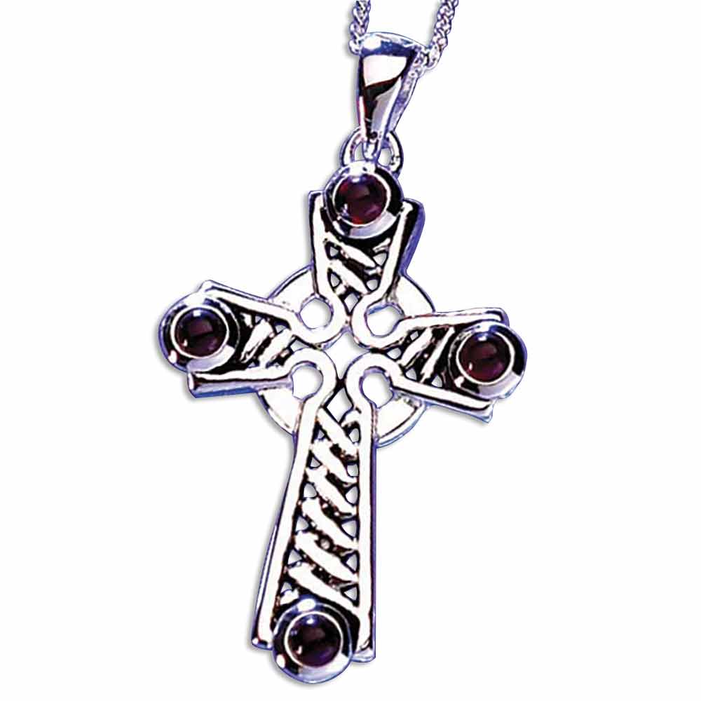 Kell's Cross with Garnet Necklace
